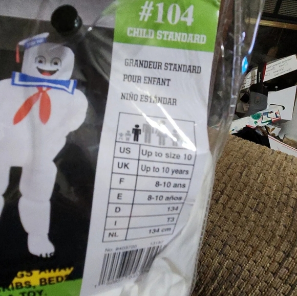 Ghostbusters Marshmallow Man Inflatable Kids Costume 8-10yrs Halloween Stay Puft - Picture 3 of 4